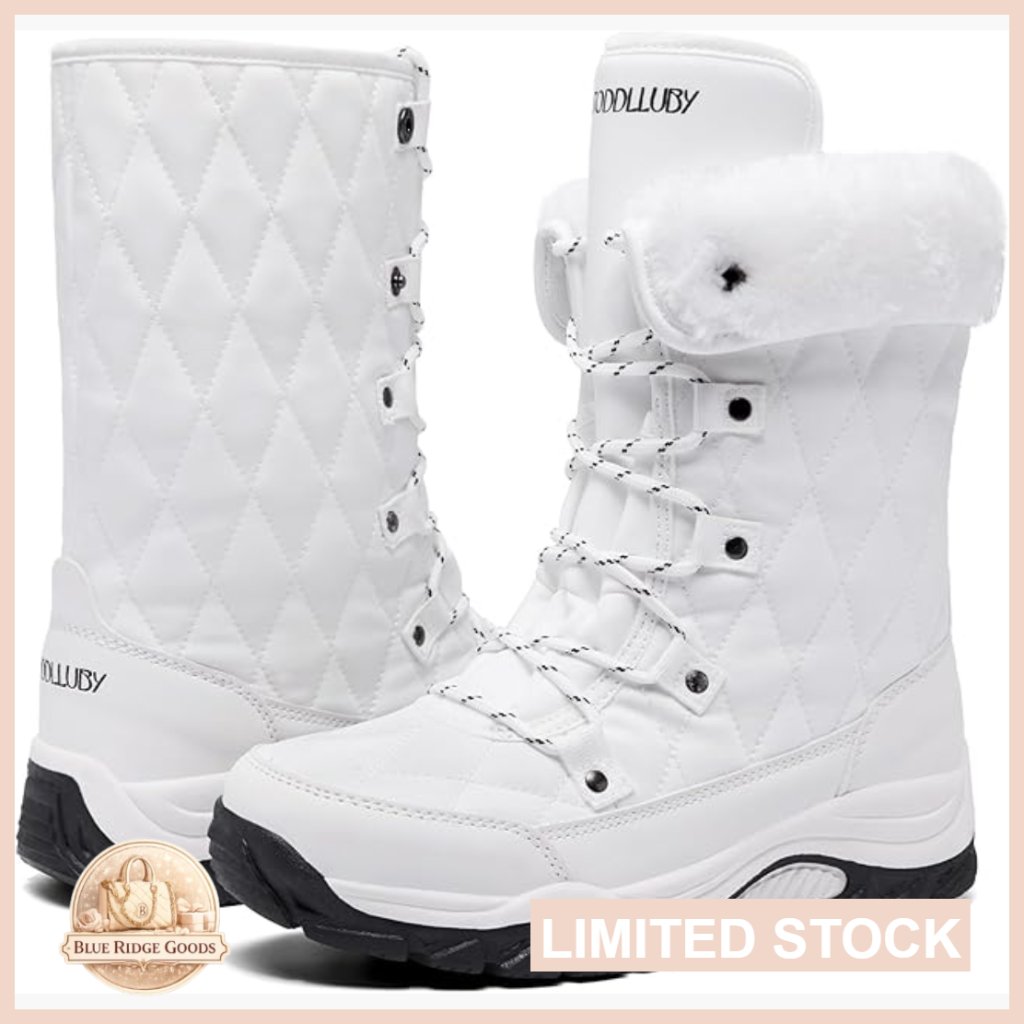 Lace Up Snow Boots Waterproof Warm Faux Fur Lined Mid Calf Winter Outdoor